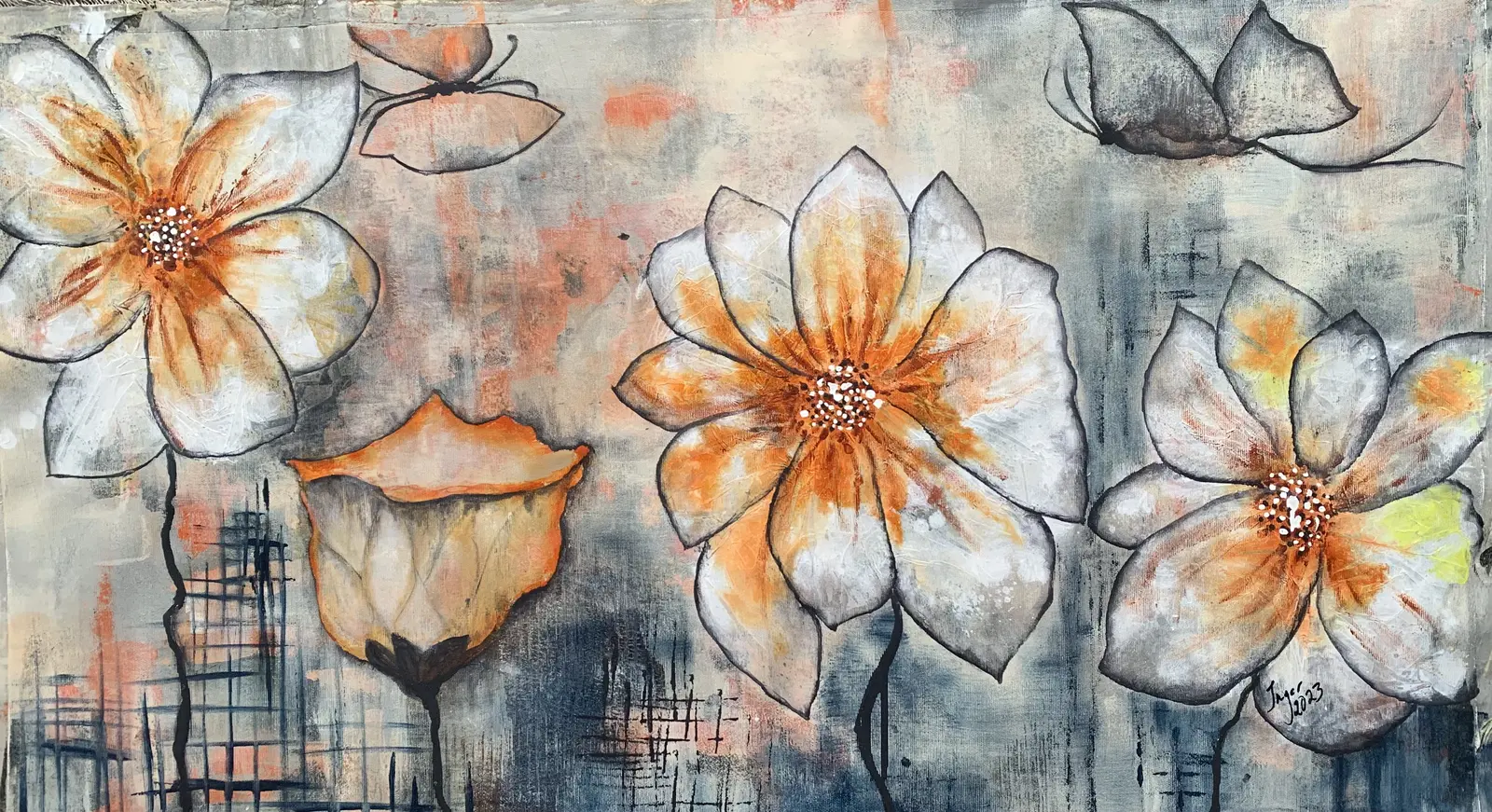 Akryylimaalaus Entusiasm tekijältä Inger Helenius