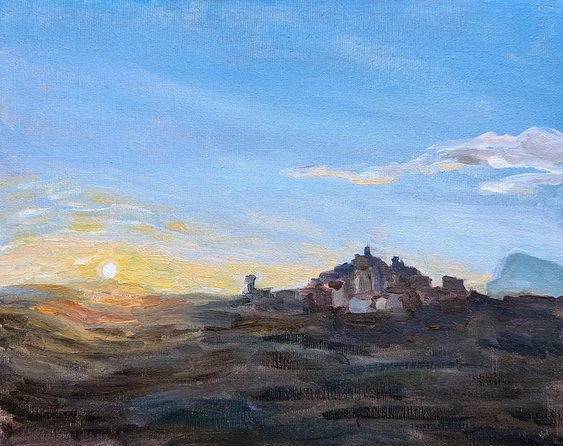 Öljymaalaus Sunset in Le Marche tekijältä Timofey